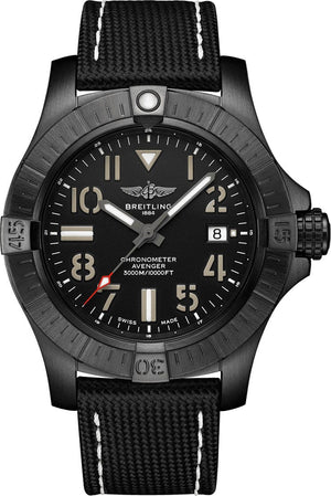 Buy Shop Breitling Avenger Automatic 45 Seawolf Night Mission Black Dial Black Nylon Strap Watch for Men - V17319101B1X1 USA Online