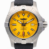 Buy Shop Breitling Avenger Automatic 45 Seawolf Yellow Dial Black Nylon Strap Watch for Men - A17319101I1X1 USA Online