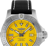 Buy Shop Breitling Avenger Automatic 45 Seawolf Yellow Dial Black Nylon Strap Watch for Men - A17319101I1X1 USA Online