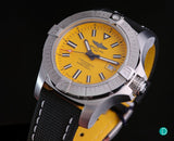 Buy Shop Breitling Avenger Automatic 45mm Seawolf Yellow Dial Black Nylon Strap Watch for Men - A17319101/1X2 USA Online