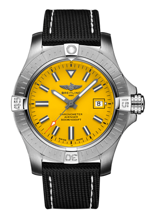 Buy Shop Breitling Avenger Automatic 45mm Seawolf Yellow Dial Black Nylon Strap Watch for Men - A17319101/1X2 USA Online