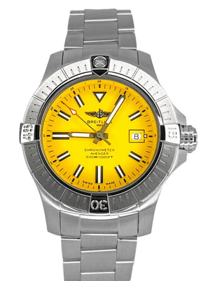Buy Shop Breitling Avenger Automatic 45mm Seawolf Yellow Dial Silver Steel Strap Strap Watch for Men - A17319101/1A1 USA Online