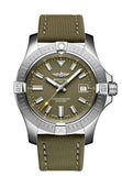 Buy Shop Breitling Avenger Automatic GMT 43 Green Dial Green Nylon Strap Watch for Men - A17318101L1X1 USA Online