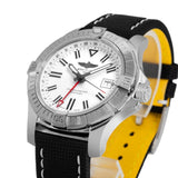 Buy Shop Breitling Avenger Automatic GMT 43 White Dial Black Nylon Strap Watch for Men - A32397101A1X1 USA Online