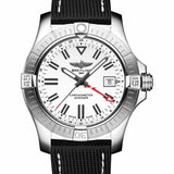 Buy Shop Breitling Avenger Automatic GMT 43 White Dial Black Nylon Strap Watch for Men - A32397101A1X1 USA Online