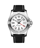 Buy Shop Breitling Avenger Automatic GMT 43 White Dial Black Nylon Strap Watch for Men - A32397101A1X1 USA Online