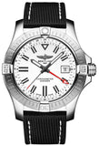 Buy Shop Breitling Avenger Automatic GMT 43 White Dial Black Nylon Strap Watch for Men - A32397101A1X1 USA Online