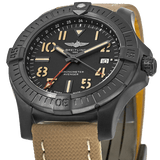 Buy Shop Breitling Avenger Automatic GMT 45 Black Dial Brown Nylon Strap Watch for Men - V32395101B1X1 USA Online