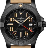 Buy Shop Breitling Avenger Automatic GMT 45 Black Dial Brown Nylon Strap Watch for Men - V32395101B1X1 USA Online