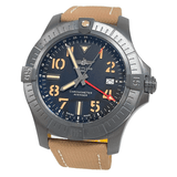 Buy Shop Breitling Avenger Automatic GMT 45 Black Dial Brown Nylon Strap Watch for Men - V32395101B1X1 USA Online