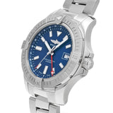 Buy Shop Breitling Avenger Automatic GMT 45 Blue Dial Silver Steel Strap Watch for Men - A32395101C1A1 USA Online