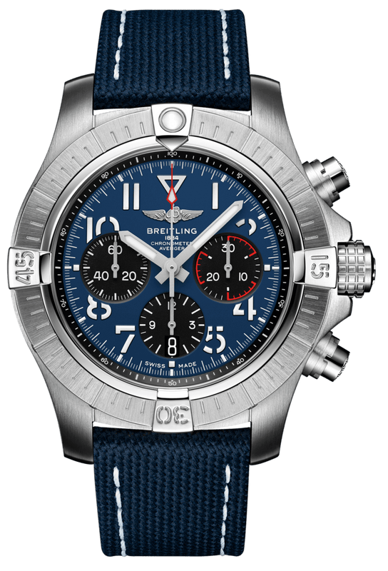 Buy Shop Breitling Avenger B01 Chronograph 45 Blue Dial Blue Nylon Strap Watch for Men - AB01821A1C1X1 USA Online