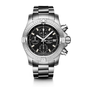 Buy Shop Breitling Avenger Chronograph 43 Black Dial Silver Steel Strap Watch for Men - A13385101B1A1 USA Online