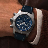 Buy Shop Breitling Avenger Chronograph 43 Blue Dial Blue Nylon Strap Watch for Men - A13385101C1X1 USA Online