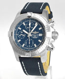 Buy Shop Breitling Avenger Chronograph 43 Blue Dial Blue Nylon Strap Watch for Men - A13385101C1X1 USA Online