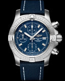 Buy Shop Breitling Avenger Chronograph 43 Blue Dial Blue Nylon Strap Watch for Men - A13385101C1X1 USA Online