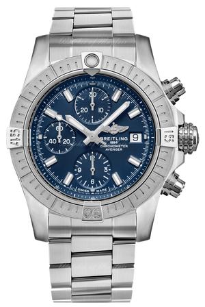 Buy Shop Breitling Avenger Chronograph 45mm Blue Dial Silver Steel Strap Watch for Men - A13317101C1A1 USA Online