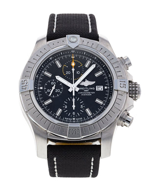 Buy Shop Breitling Avenger Chronograph 45mm Black Dial Black Leather Strap Watch for Men - A13317101B1X1 USA Online