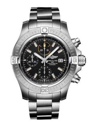 Buy Shop Breitling Avenger Chronograph 45mm Black Dial Silver Steel Strap Watch for Men - A13317101B1A1 USA Online