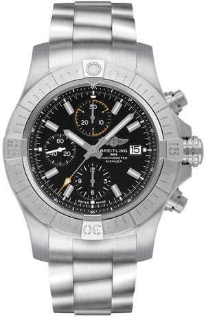 Buy Shop Breitling Avenger Chronograph 45mm Black Dial Silver Steel Strap Watch for Men - A13317101B1A1 USA Online
