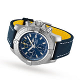 Buy Shop Breitling Avenger Chronograph 45mm Blue Dial Blue Calfskin Strap Watch for Men - A13317101C1X2 USA Online
