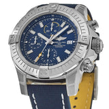 Buy Shop Breitling Avenger Chronograph 45mm Blue Dial Blue Calfskin Strap Watch for Men - A13317101C1X2 USA Online