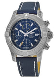 Buy Shop Breitling Avenger Chronograph 45mm Blue Dial Blue Calfskin Strap Watch for Men - A13317101C1X2 USA Online