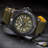 Buy Shop Breitling Avenger Chronograph 45mm Green Dial Green Nylon Strap Watch for Men - V13317101L1X1 USA Online