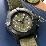 Buy Shop Breitling Avenger Chronograph 45mm Green Dial Green Nylon Strap Watch for Men - V13317101L1X1 USA Online