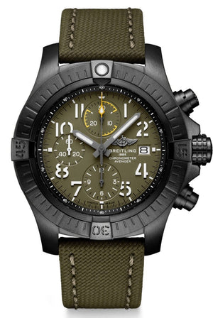 Buy Shop Breitling Avenger Chronograph 45mm Green Dial Green Nylon Strap Watch for Men - V13317101L1X1 USA Online