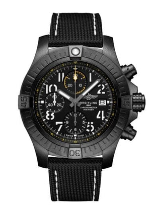 Buy Shop Breitling Avenger Chronograph 45mm Night Mission Black Dial Black Nylon Strap Watch for Men - V13317101B1X1 USA Online