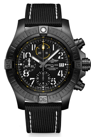 Buy Shop Breitling Avenger Chronograph 45mm Night Mission Black Dial Black Nylon Strap Watch for Men - V13317101B1X1 USA Online