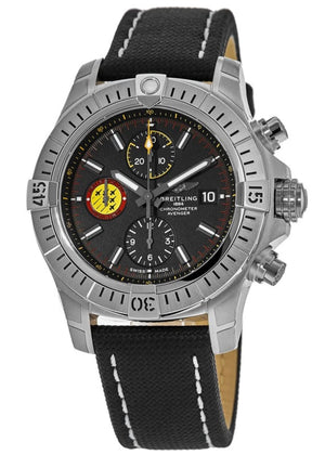 Buy Shop Breitling Avenger Chronograph 45mm Swiss Air Force Team Black Dial Black Nylon Strap Watch for Men - A133171A1B1X1 USA Online