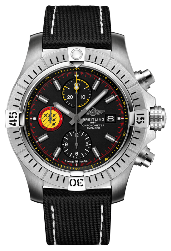 Buy Shop Breitling Avenger Chronograph 45mm Swiss Air Force Team Black Dial Black Nylon Strap Watch for Men - A133171A1B1X1 USA Online