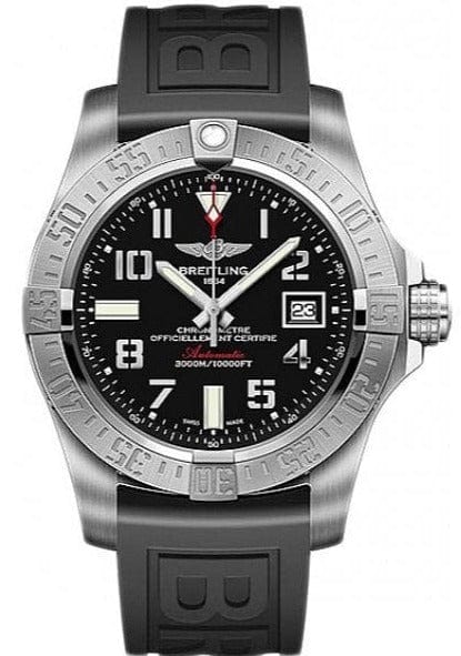 Buy Shop Breitling Avenger II Seawolf Stainless Steel 45mm Black Rubber Strap Mens Watch - A1733110/BC31/153S USA Online