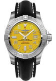 Buy Shop Breitling Avenger II Seawolf Yellow Dial Black Leather Strap 45mm Mens Watch - A1733110/I519/436X USA Online