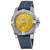 Buy Shop Breitling Avenger II Seawolf Yellow Dial Blue Rubber Strap 45mm Mens Watch - A1733110/I519/157S USA Online