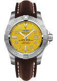 Buy Shop Breitling Avenger II Seawolf Yellow Dial Maroon Leather Strap 45mm Mens Watch - A1733110/I519/438X USA Online