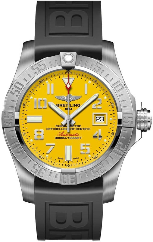 Buy Shop Breitling Avenger II Seawolf Yellow Dial Mens Watch - A1733110/I519/153S USA Online