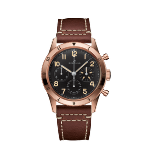 Buy Shop Breitling Avi 1953 Edition Black Dial Brown Leather Strap Watch for Men - RB0920131B1X1 USA Online