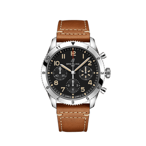 Buy Shop Breitling Avi Chronograph 42 P-51 Mustang Black Dial Brown Leather Strap Watch for Men - A233803A1B1X1 USA Online