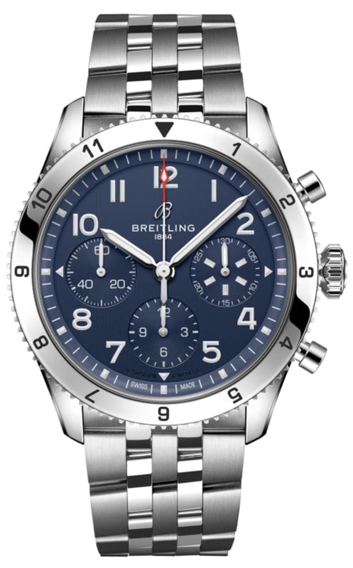 Buy Shop Breitling Avi Chronograph 42 Tribute to Vought F4U Corsair Blue Dial Silver Steel Strap Watch for Men - A233801A1C1A1 USA Online