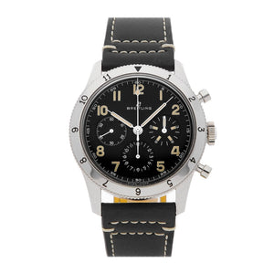 Buy Shop Breitling Avi Ref. 765 1953 Re-Edition Black Dial Black Leather Strap Watch for Men - AB0920131B1X1 USA Online