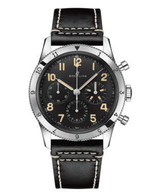 Buy Shop Breitling Avi Ref. 765 1953 Re-Edition Black Dial Black Leather Strap Watch for Men - AB0920131B1X1 USA Online