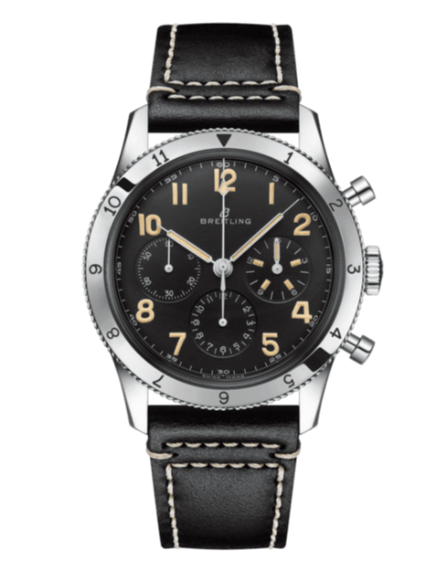 Buy Shop Breitling Avi Ref. 765 1953 Re-Edition Black Dial Black Leather Strap Watch for Men - AB0920131B1X1 USA Online