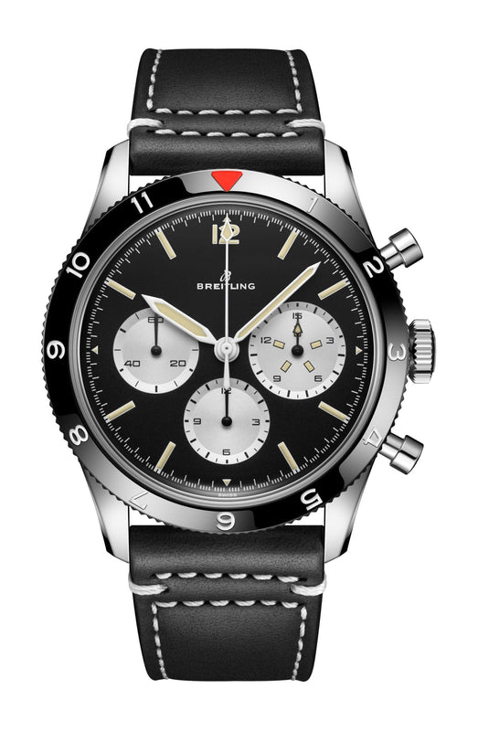 Buy Shop Breitling Avi Ref. 765 1964 Re Edition Black Dial Black Leather Strap Watch for Men - AB09451A1B1X1 USA Online
