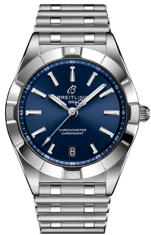 Buy Shop Breitling Chronomat 32 Blue Dial Silver Steel Strap Watch for Women - A77310101C1A1 USA Online