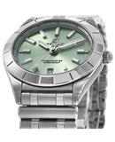 Buy Shop Breitling Chronomat 32 Diamonds Green Dial Silver Steel Strap Watch for Women - A77310101L1A1 USA Online