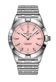 Buy Shop Breitling Chronomat 32 Diamonds Pink Dial Silver Steel Strap Watch for Women - A77310101K1A1 USA Online