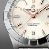 Buy Shop Breitling Chronomat 32 Diamonds White Dial Silver Steel Strap Watch for Women - A77310101A3A1 USA Online